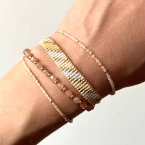 Zestaw bransoletek na sznurku z cytrynem i kamieniem słonecznym