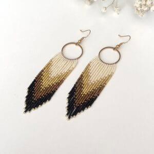 Delikatne kolczyki boho z koralików