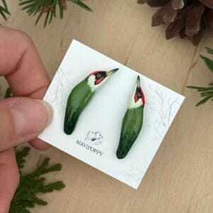 Kolczyki dzięcioły zielone maxi