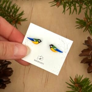 Kolczyki sikorki bogatki mini